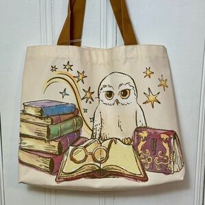 Harry Potter Books Hedwig Owl Loungefly Canvas Tote Bag NEW!